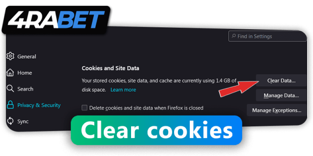 Clear your cookies before registering on 4rabet