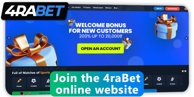 main page of 4rabet website