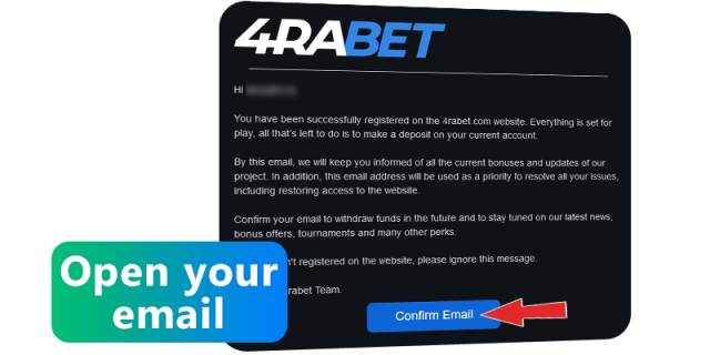 confirm your email address for 4rabet