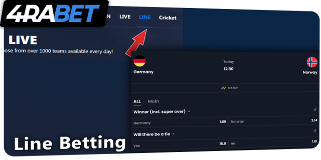Line betting on 4rabet