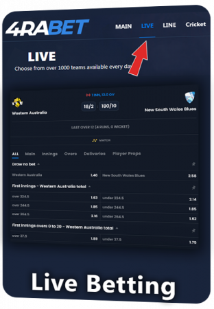 Live Betting at 4rabet