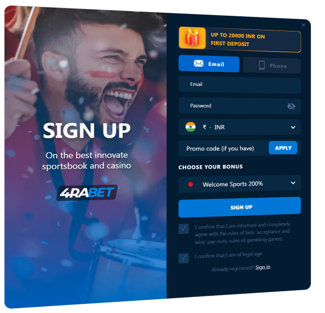 4rabet Registration Form and Process for New Indian Players